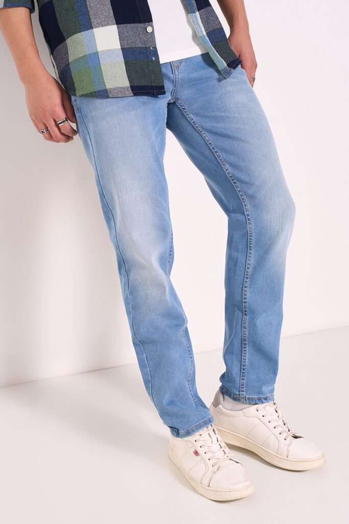 SF Jeans Light Blue Casual Slim Fit Jeans