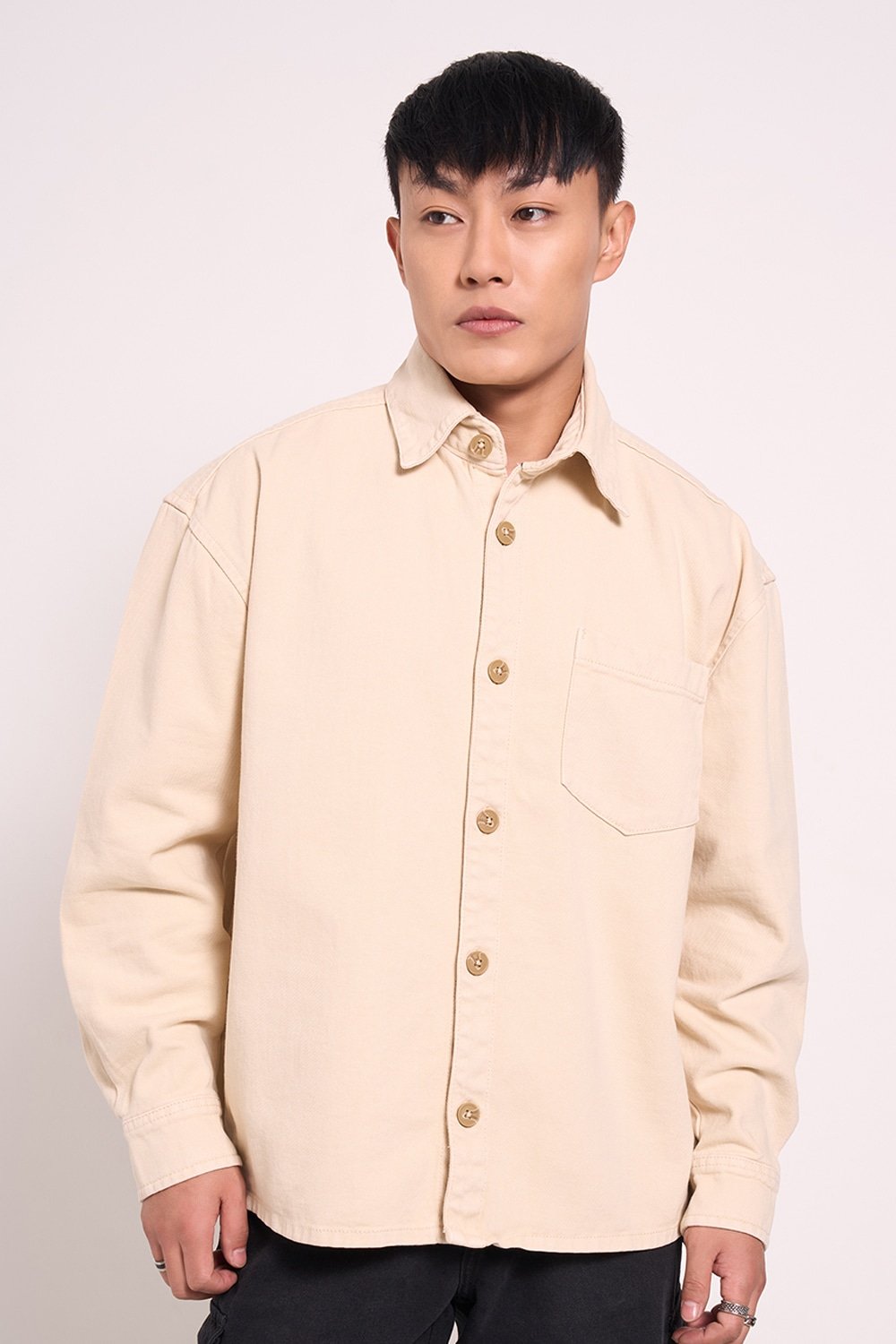 SF Jeans Beige Solid Casual Full Sleeves Men Relaxed Fit Jacket - Image 3