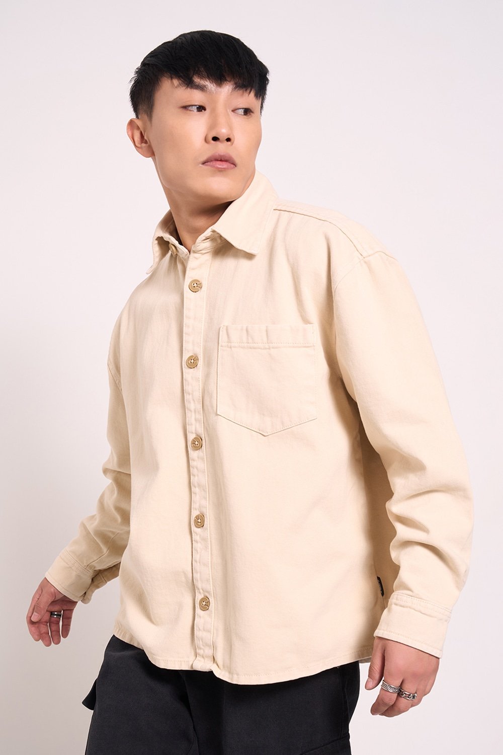 SF Jeans Beige Solid Casual Full Sleeves Men Relaxed Fit Jacket - Image 4