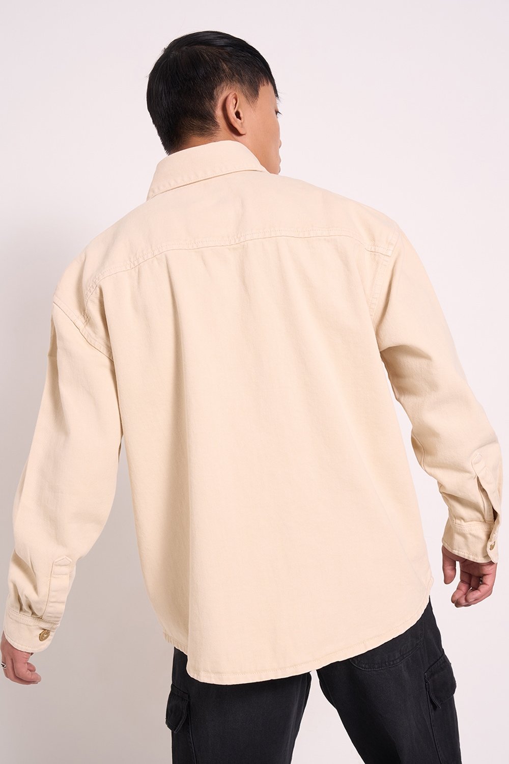 SF Jeans Beige Solid Casual Full Sleeves Men Relaxed Fit Jacket - Image 5