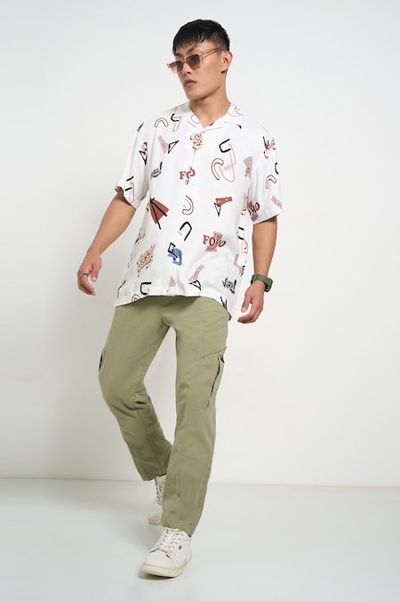 People Olive Solid Full Length Casual Men Regular Fit Casual Trouser - Image 6