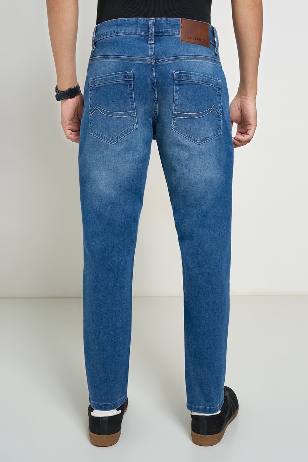 SF Jeans Medium Blue Solid Casual Men Slim Fit Jeans - Image 5