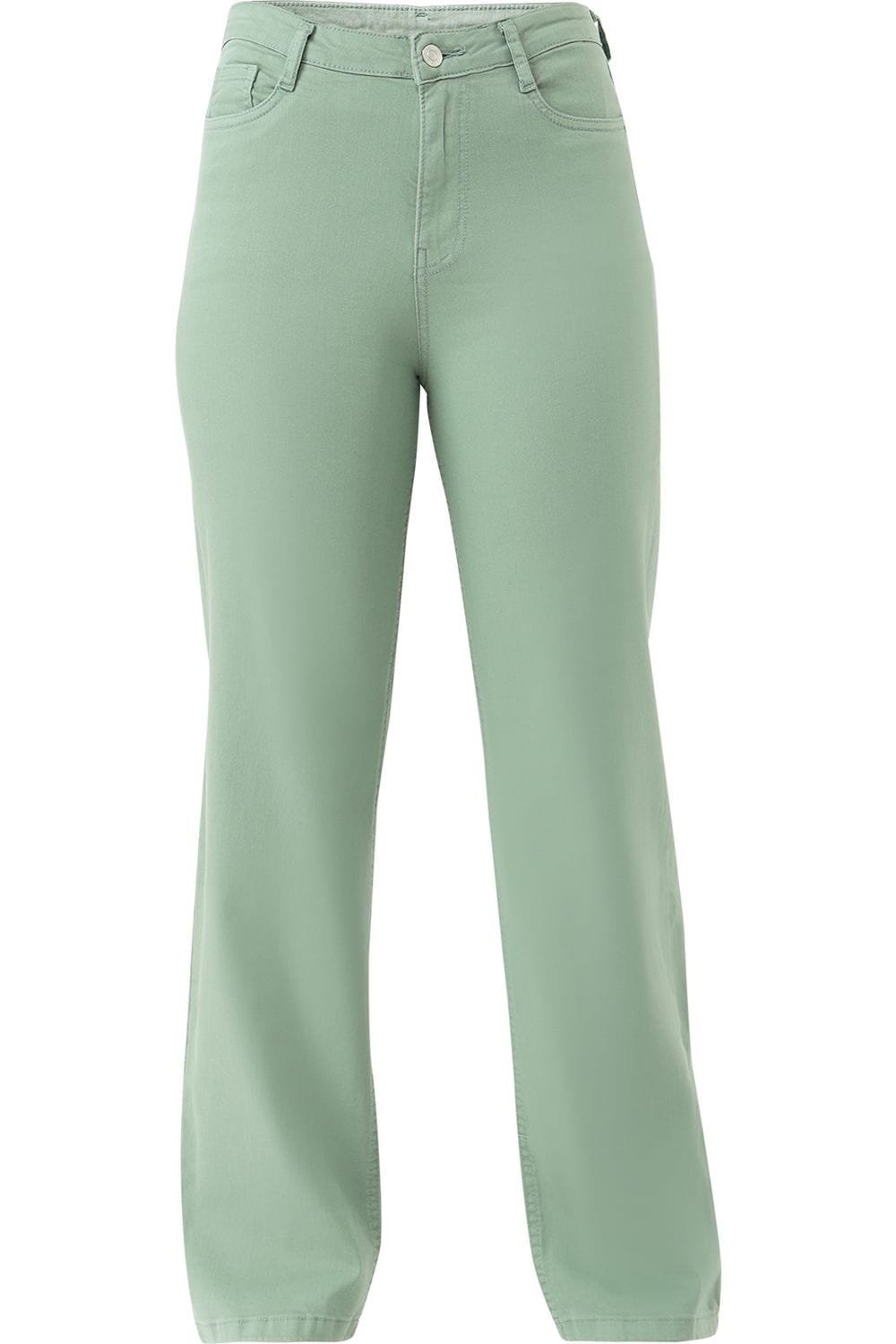 Kraus Green Solid Full Length Casual Women Straight Fit Jeans - Image 6