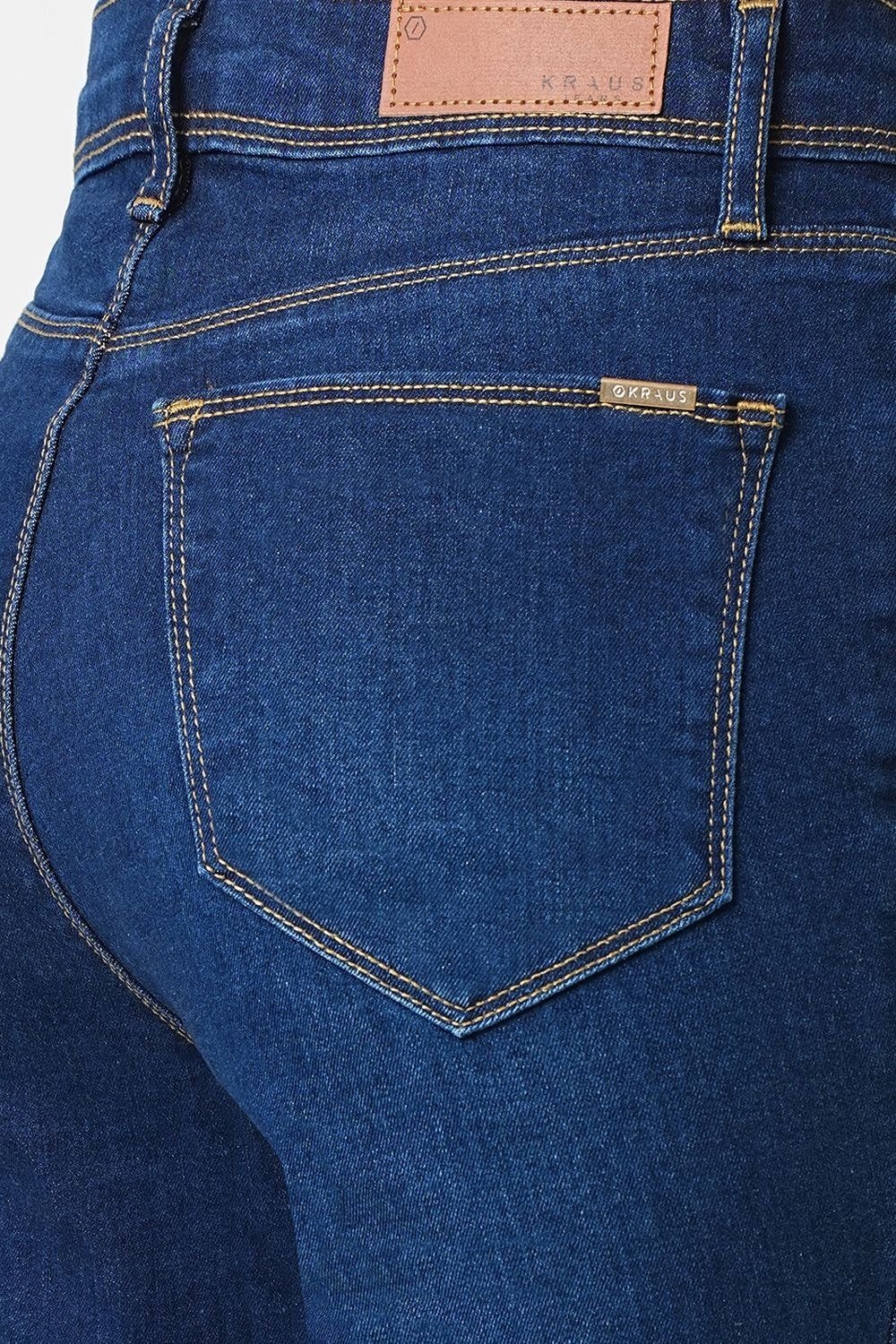 Kraus Medium Blue Solid Full Length Casual Women Relaxed Fit Jeans - Image 8