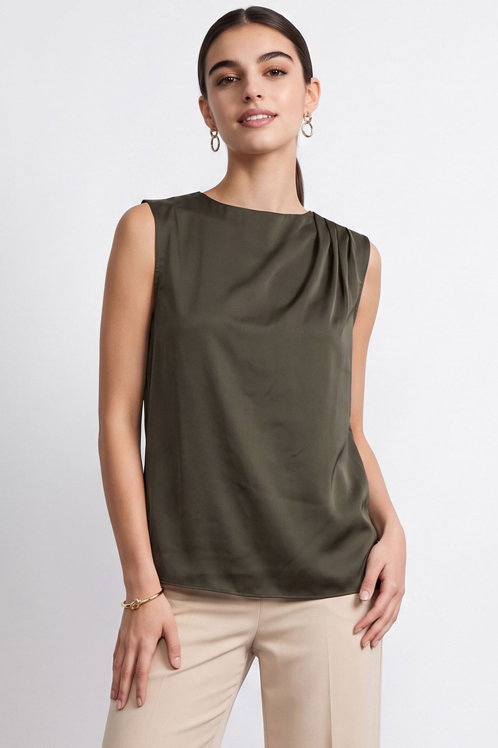 Allen Solly Olive Women Solid Regular Fit Top