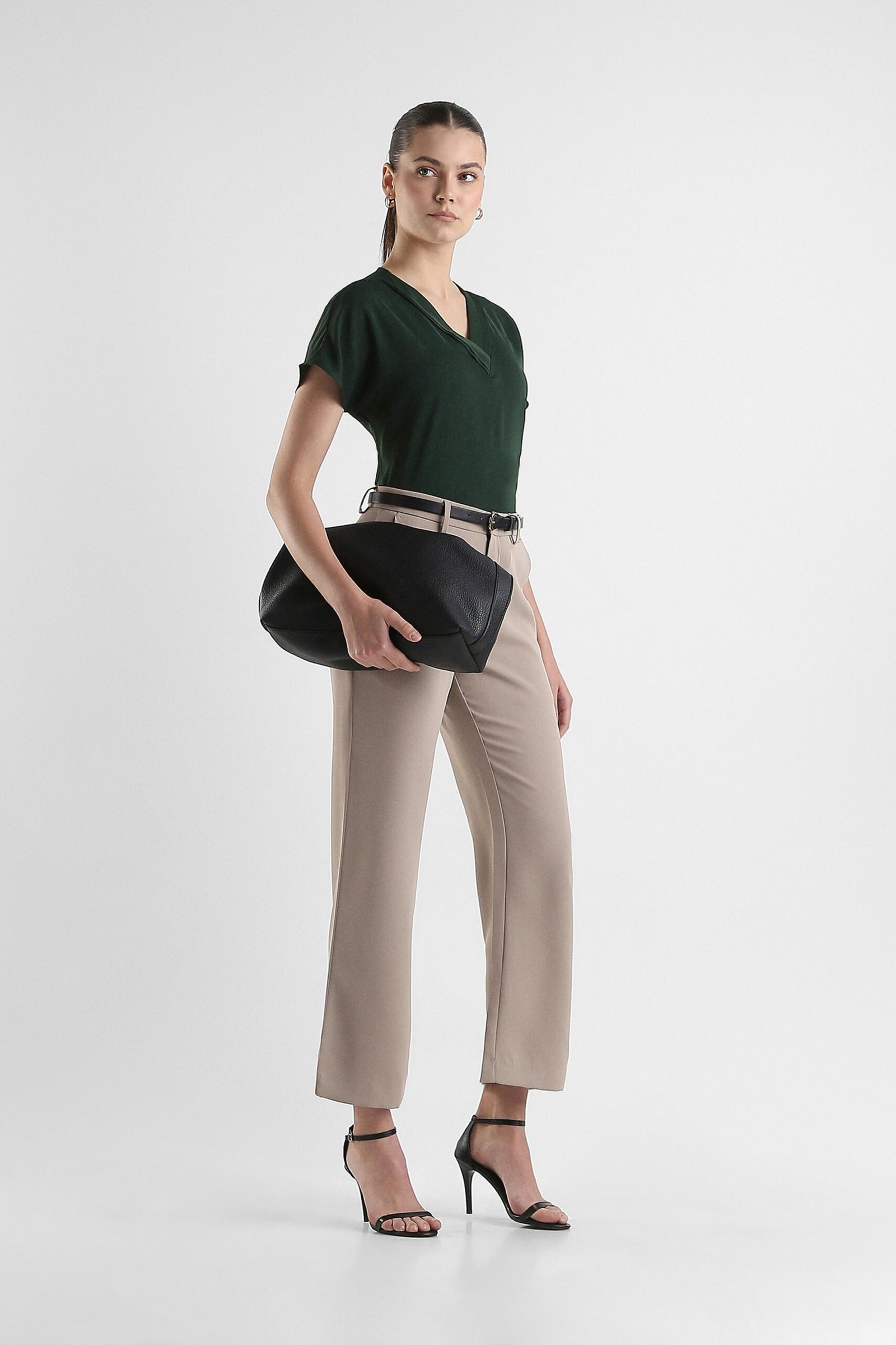 Van Heusen Dark Green Women Solid Regular Fit Top - Image 5