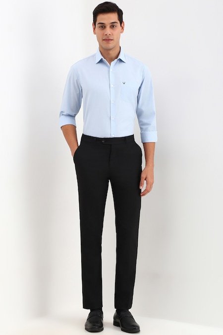Allen Solly Light Blue Solid Formal Full Sleeves Shirt Collar Men Regular Fit Formal Shirts